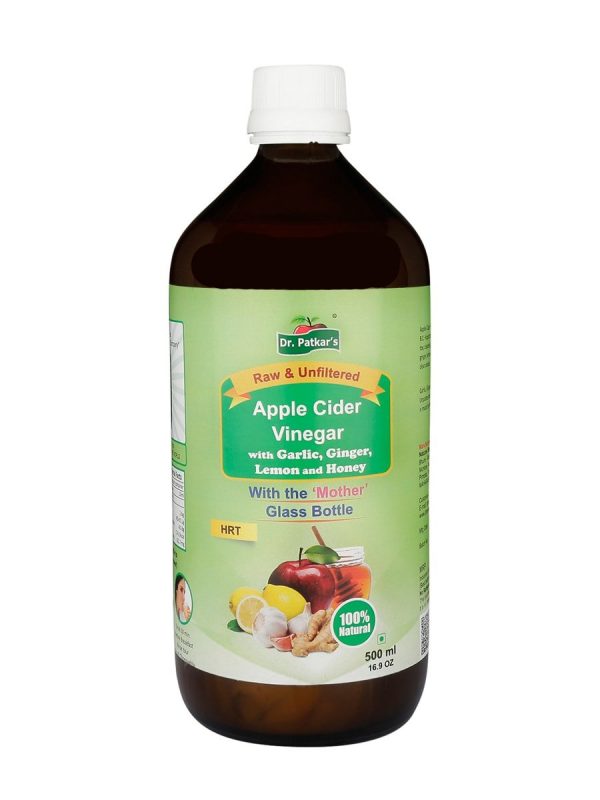 Dr.Patkar's Apple Cider Vinegar Garlic, Ginger, Lemon & Honey 500ml (Heart Remedy)