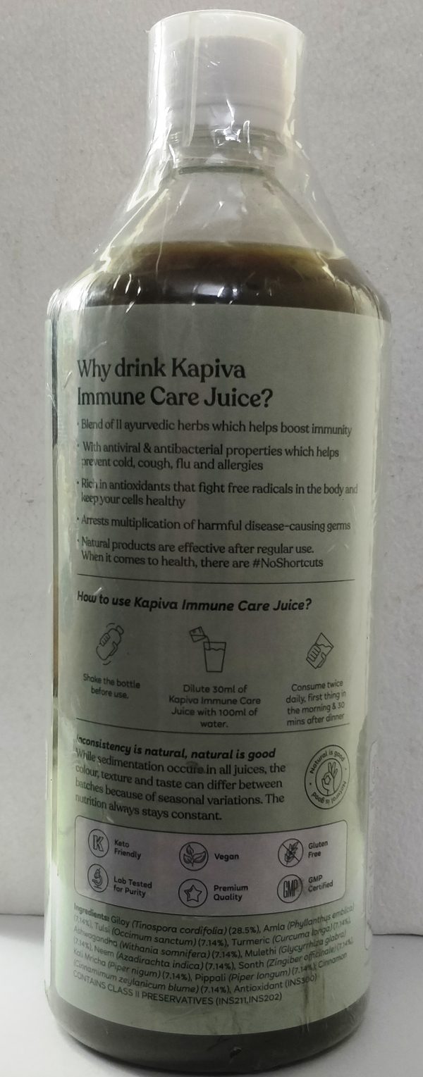 Kapiva Immune Care Juice with giloy, amla, ashwagandha & 8 more contains