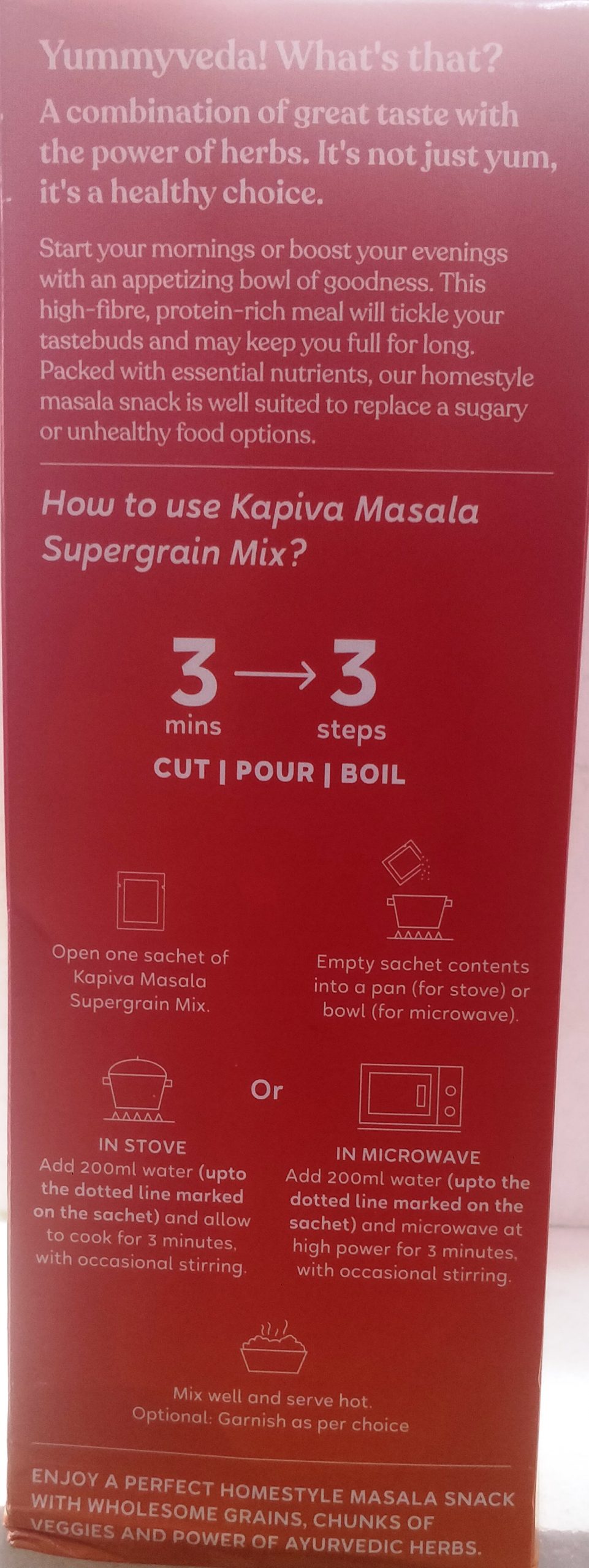 Kapiva Masala Supergrain 1 ( Fibrous Oats, Green Gram, Rich Amaranth, Nutritious Ragi, Tulsi, Turmeric, Amla.) Kapiva Masala Supergrain 3 ( Fibrous Oats, Green Gram, Rich Amaranth, Nutritious Ragi, Tulsi, Turmeric, Amla. )