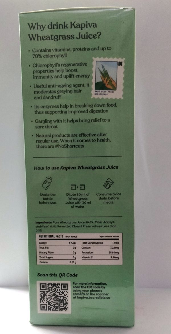 Kapiva Wheatgrass juice contains