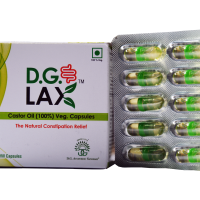 D.G.Lax Castor Oil 100% Veg 10 Capsules