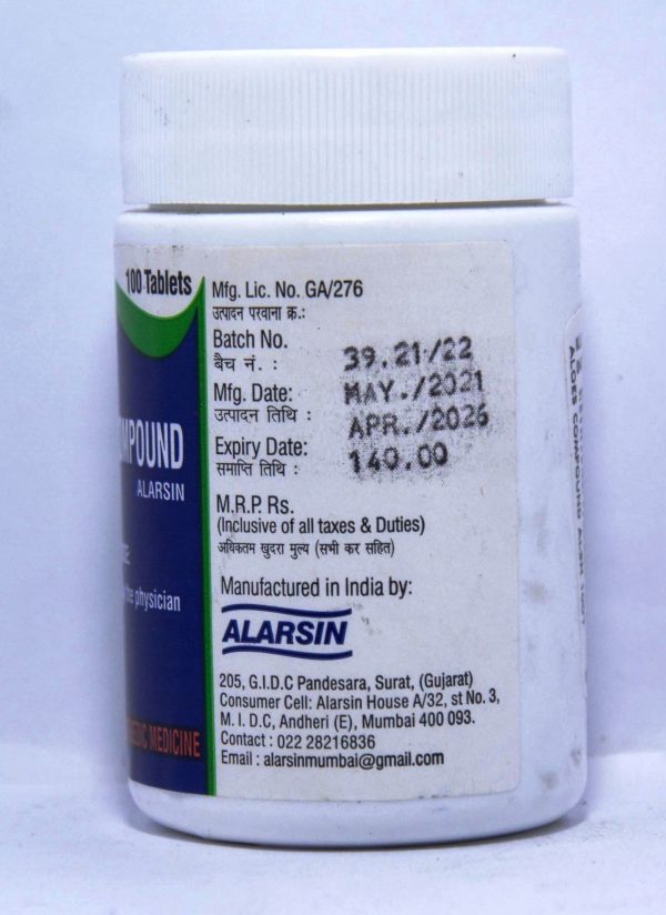 ALARSIN ALOES COMPOUND 100 TABLETS MRP
