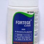 ALARSIN FORTEGE 100 TABLETS FRONT,DOSE