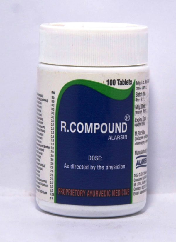 ALARSIN R.COMPOUND 100 TABLETS FRONT,DOSE