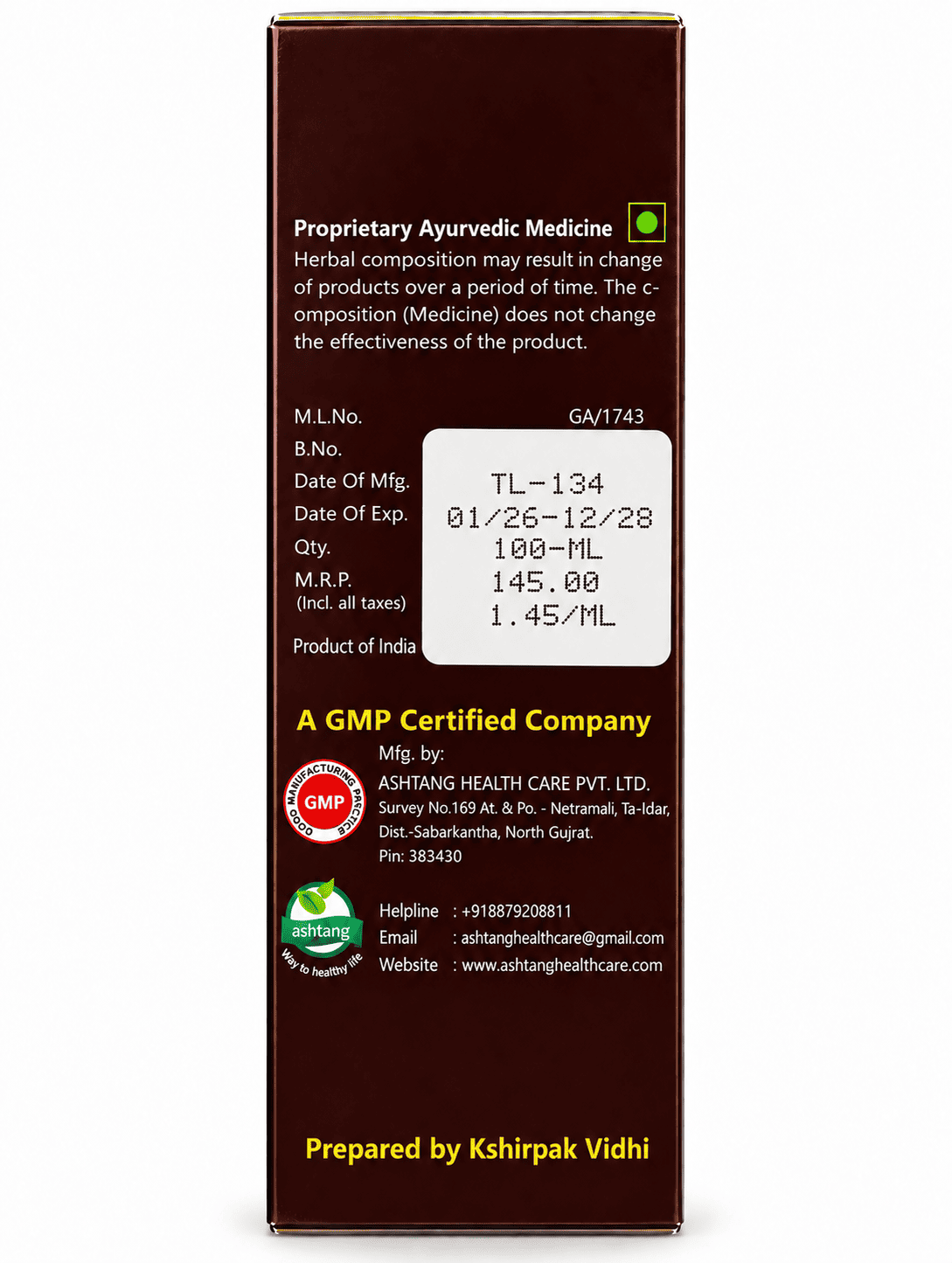 ASHTANG HERBAL HAIR OIL 100 ML ASHTANG HERBAL HAIR OIL 100 ML